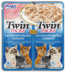 INABA Twin Packs Chicken Tuna, Chicken Scallop in Scallop Broth