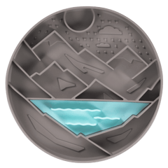 Messy Mutts - Mountain Scene 8" Silicone Therapeutic Lick Bowl-Interactive Feeder