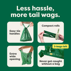 Earth Rated - Dog Unscented Handle Bags on Refill Rolls|120 Bags