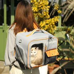 Pet Carrier Backpack with Foldable Trolley