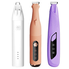 WHITE Pet Paw Trimmer with LED Light & Battery Indicator