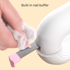 Pet Nail Clippers with LED Circular Cut Hole & Built-In Nail File